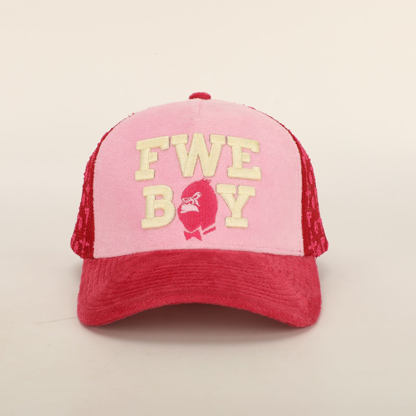 FWE BOY CRIMSON LUV VELVET MONO TRUCKER