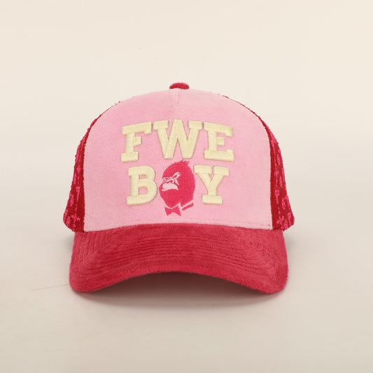 FWE BOY CRIMSON LUV VELVET MONO TRUCKER