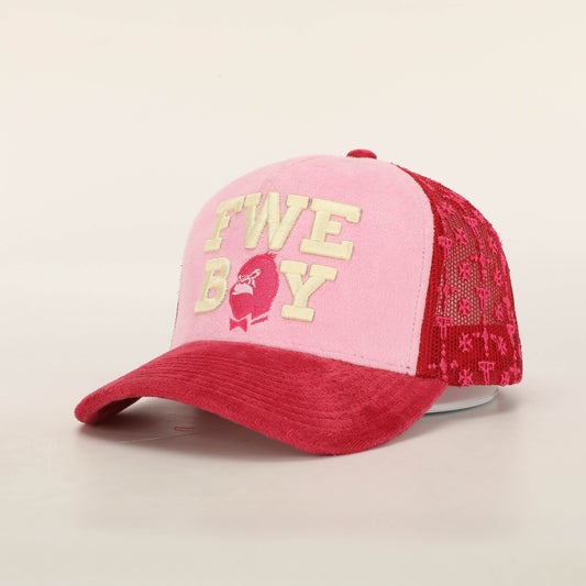 FWE BOY CRIMSON LUV VELVET MONO TRUCKER